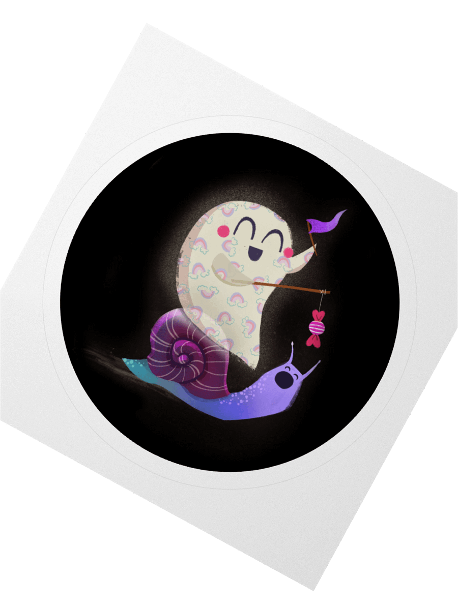 Little Ghost & the Snail Race - Vinyl Sticker product image (1)