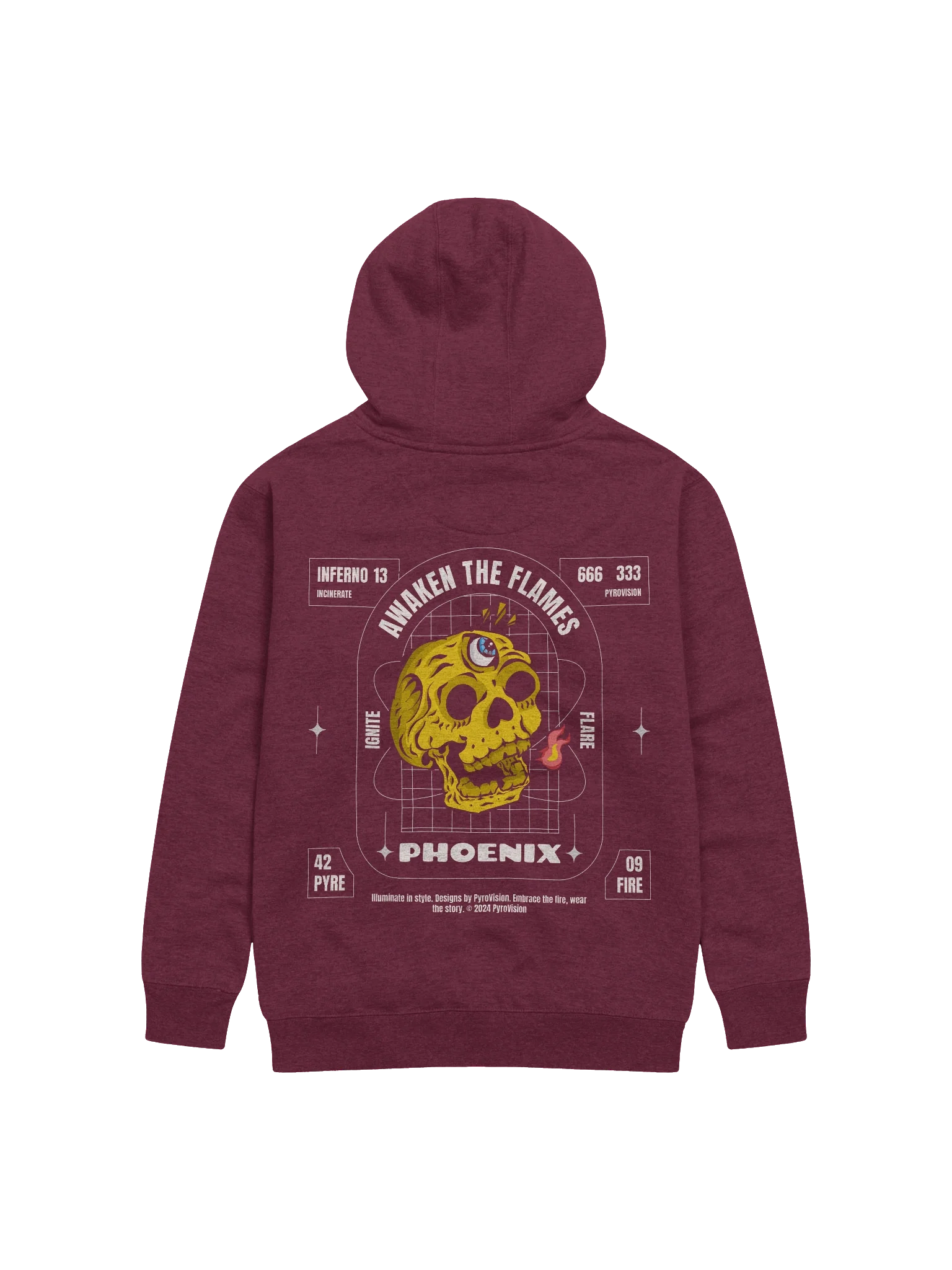 Flaming Skull Unisex Hoodie product image (2)