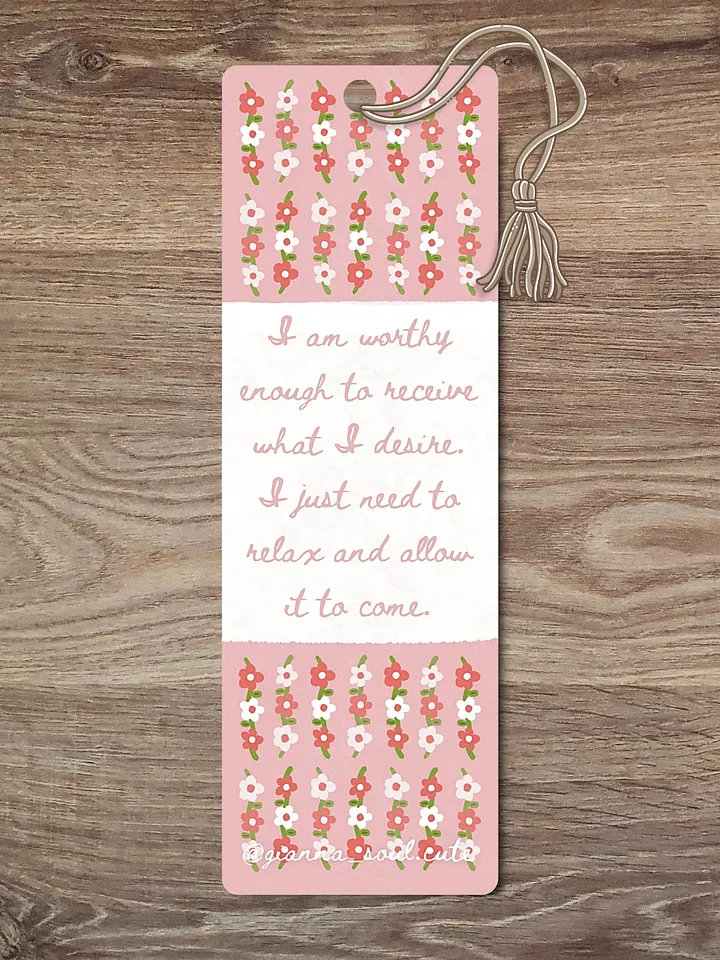 Relax and allow | Glitter Affirmation Bookmark product image (1)