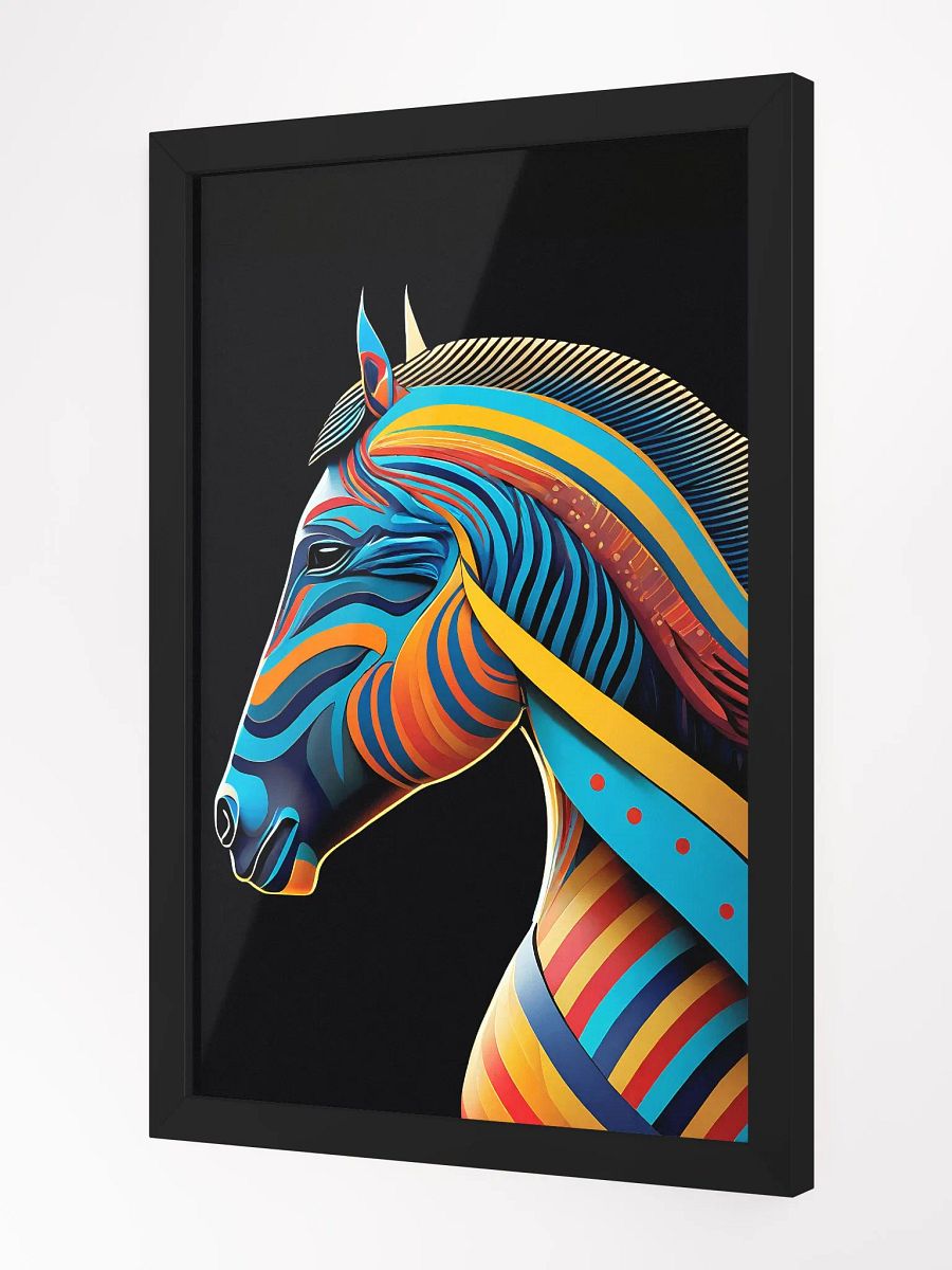 Stylized horse illustration made of coloured ribbons product image (2)