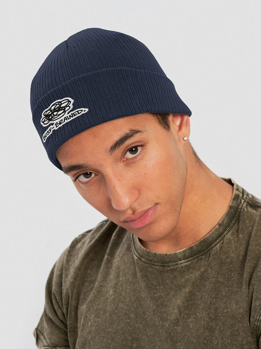 BUSY-BRAINED (bubble design) embroidered organic beanie product image (14)