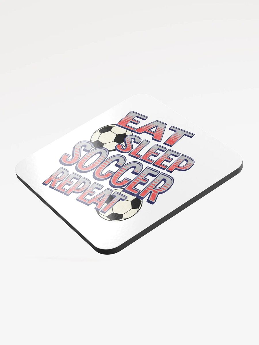 Eat Sleep Soccer Repeat Angle Fanatic Glossed Cork Coaster product image (3)