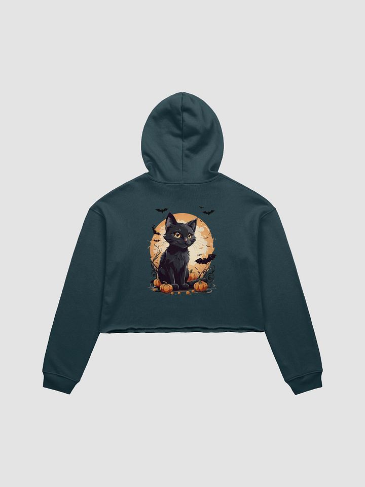 Midnight Cat Halloween Crop Hoodie product image (9)