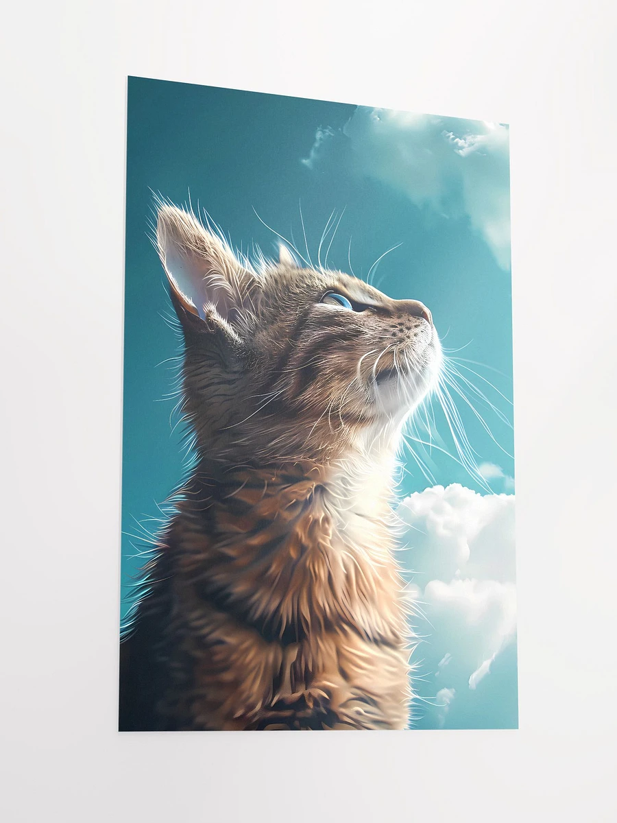 Upward Gaze: Ginger Cat Contemplating the Vast Sky Art Print Matte Poster product image (4)