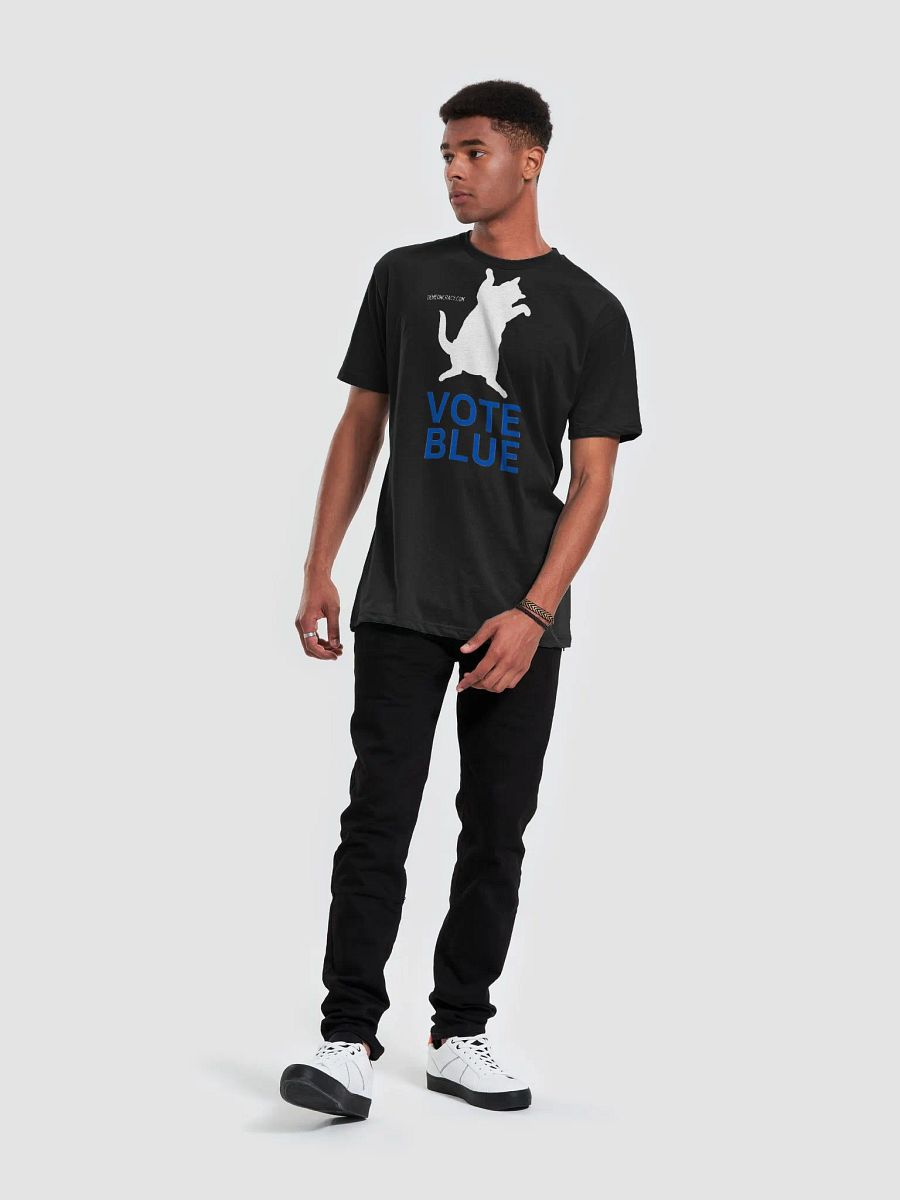 DeMeowcracy Cat Vote Blue Supersoft Slim Fit T-Shirt product image (1)