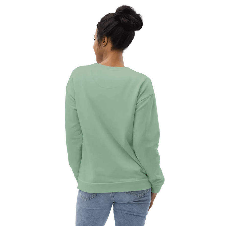 Plain Light Sage Green Soft Summer Unisex Recycled Polyester Heavyweight Premium Sweatshirt by Treasure Pie product image (12)