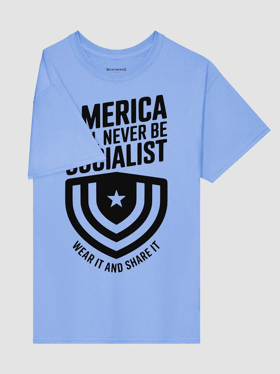 "America Will Never Be Socialist" Freedom First Tee - Black Ink product image (4)
