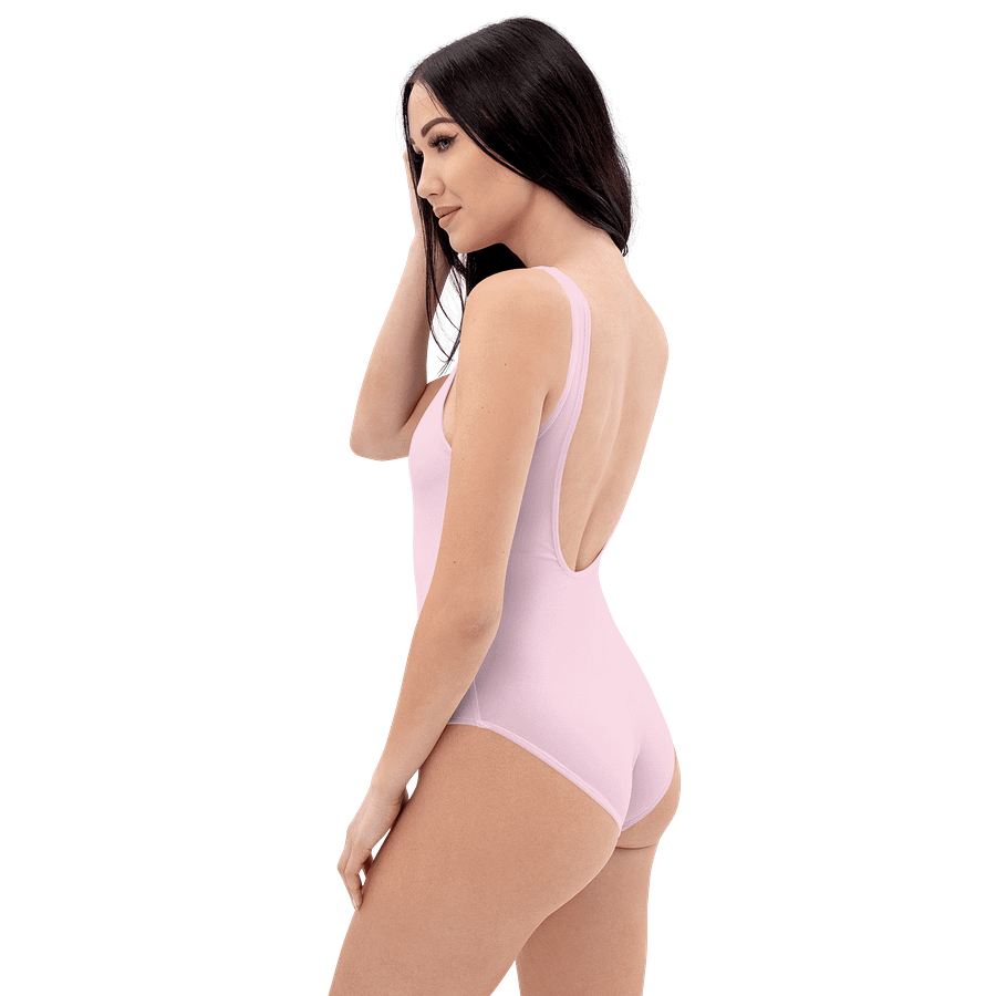 Baby Pink Solid Color Retro Inspired Women's One Piece Swimsuit product image (7)