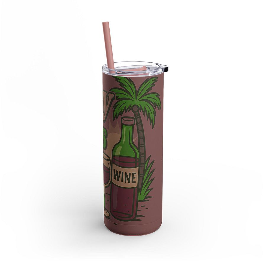 Vacay Vibes & Vino Tumbler Wrap | Wine Lover Summer Sublimation PNG | 20oz Skinny Wrap for Cricut, Silhouette & Crafts product image (9)