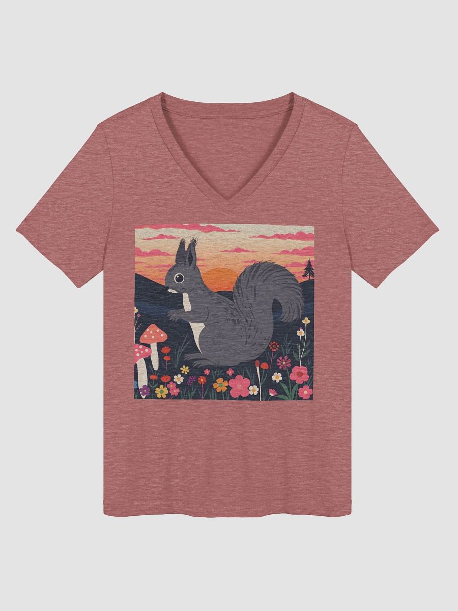 Sunset Squirrel Women's Relaxed V-Neck Tee product image (1)