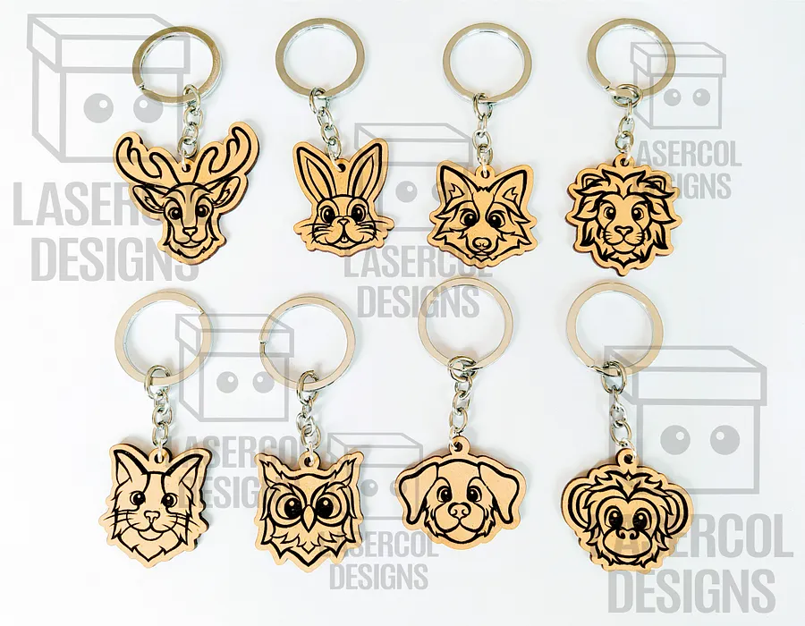 Cute Animal Keychains - Laser Cut Files product image (3)
