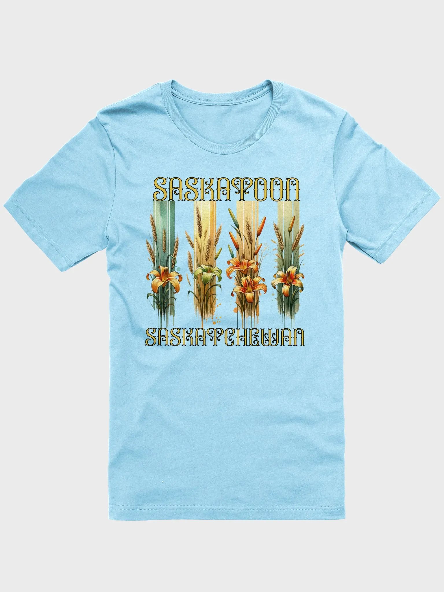 Saskatoon Saskatchewan 4 Vertical Tiger Lily Wheat T-Shirt product image (1)