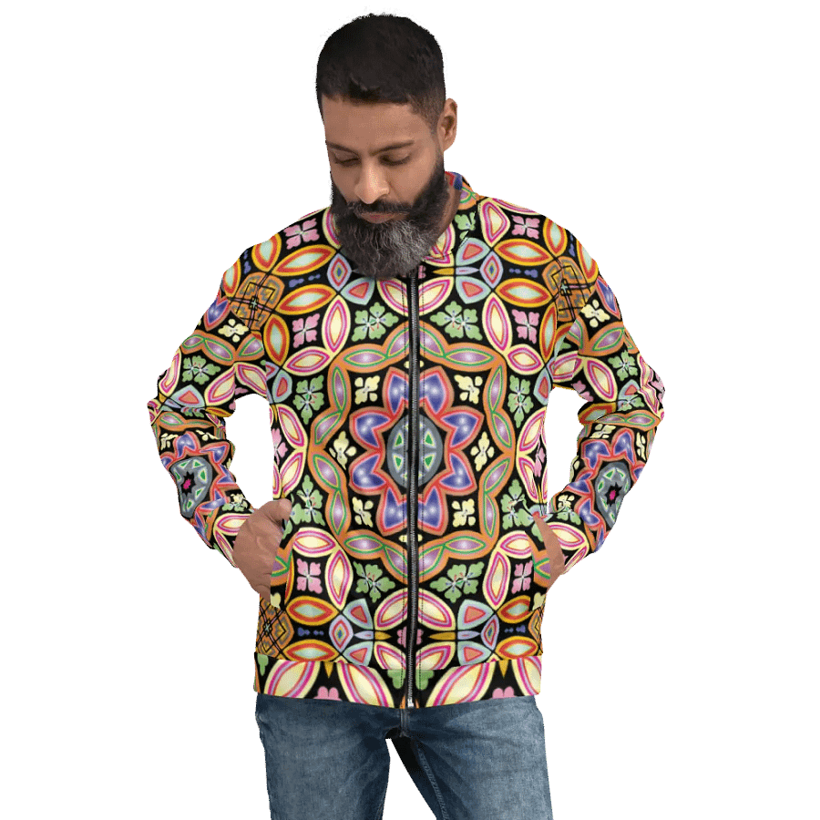 Batik Kawung Coral Bomber Jacket product image (8)
