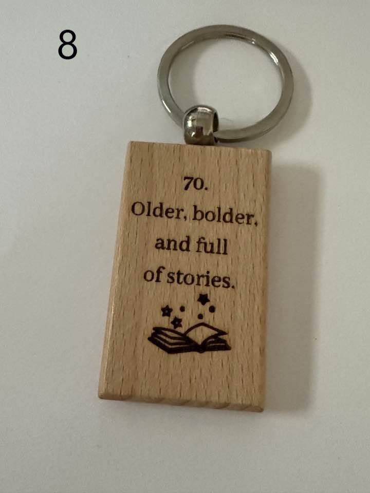 Milestone Birthday Wooden Engraved Keychains | Age 21–70 | Handmade Gift for Him or Her (5) product image (8)