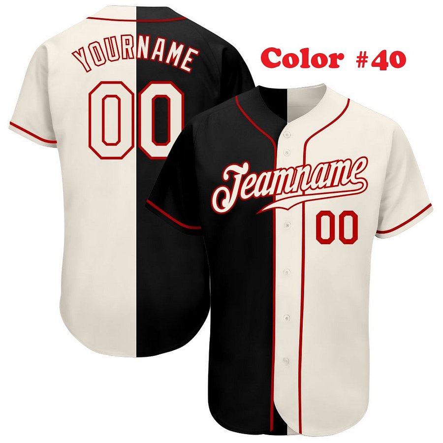 Authentic Baseball Jersey, Custom Baseball Jersey, Personalized Sport Jersey, Straight Lines 2 Color Left Right product image (8)
