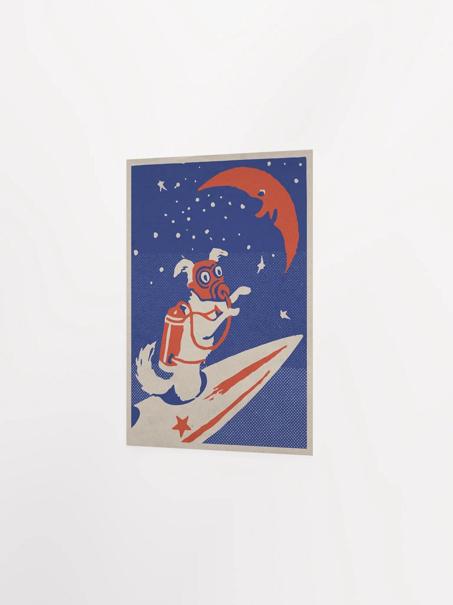 Laika, first space dog, USSR 1950s — Soviet vintage space art poster, soviet retro poster product image (7)
