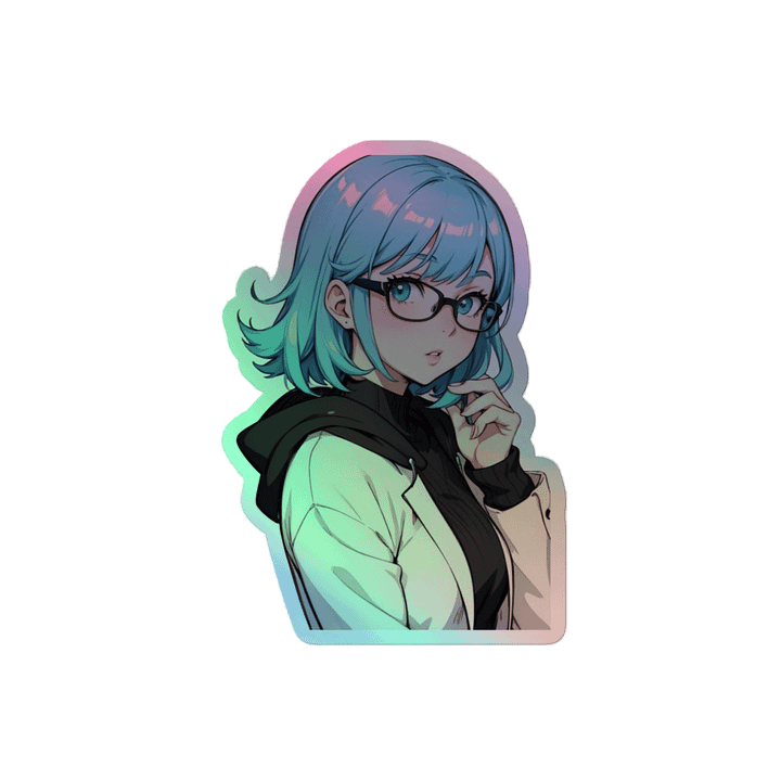 (AQUA WAIFU) HOLOGRAPHIC" STICKERS product image (2)