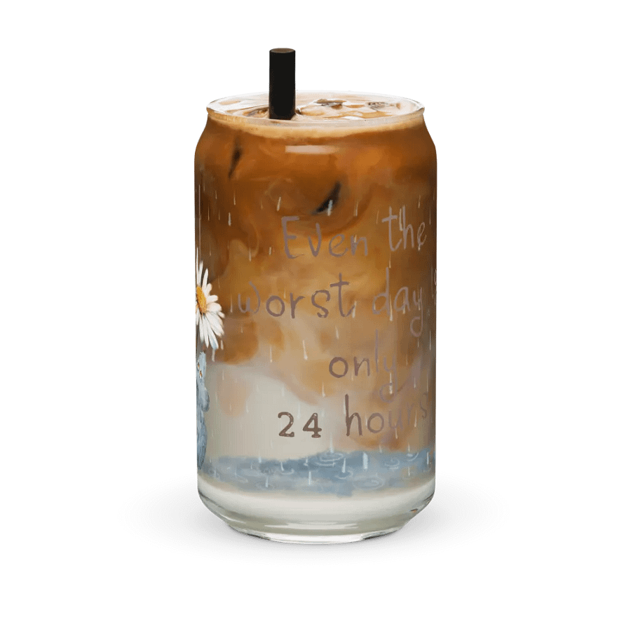 Passing Clouds: Weathering the Storm Glass Can | 16oz | Elegant Drinkware product image (12)