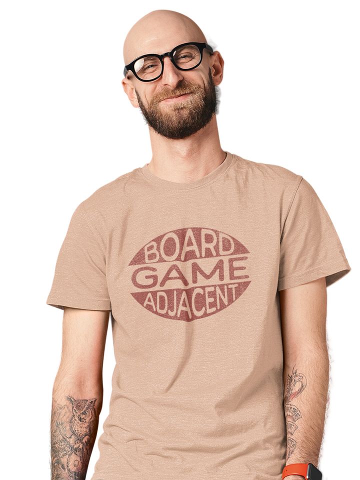 Grunge Board Game Shirt, Nerdy T-shirt for Board Gamers, Pink, Board Game Adjacent product image (1)