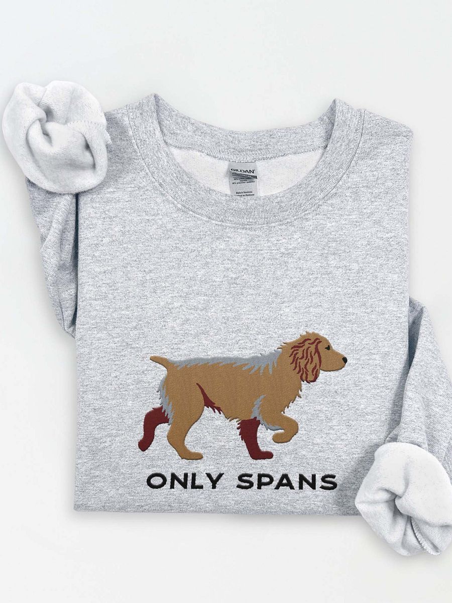 Only Spans Sweatshirt (Embroidered) of a Working Cocker Spaniel(Tan) product image (1)