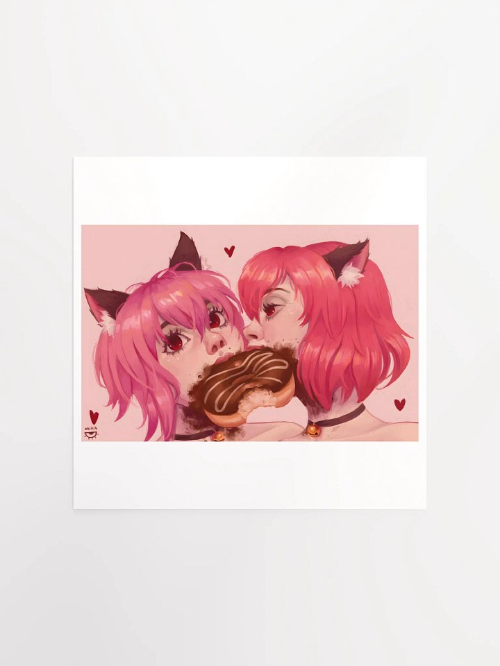 2CatGirls1Donut Print product image (3)