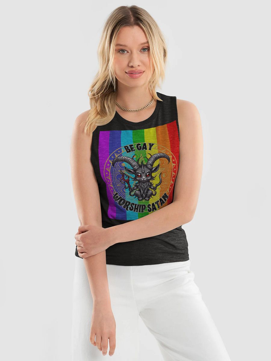 Be Gay Worship Satan Wide Strap Womens Tank product image (3)