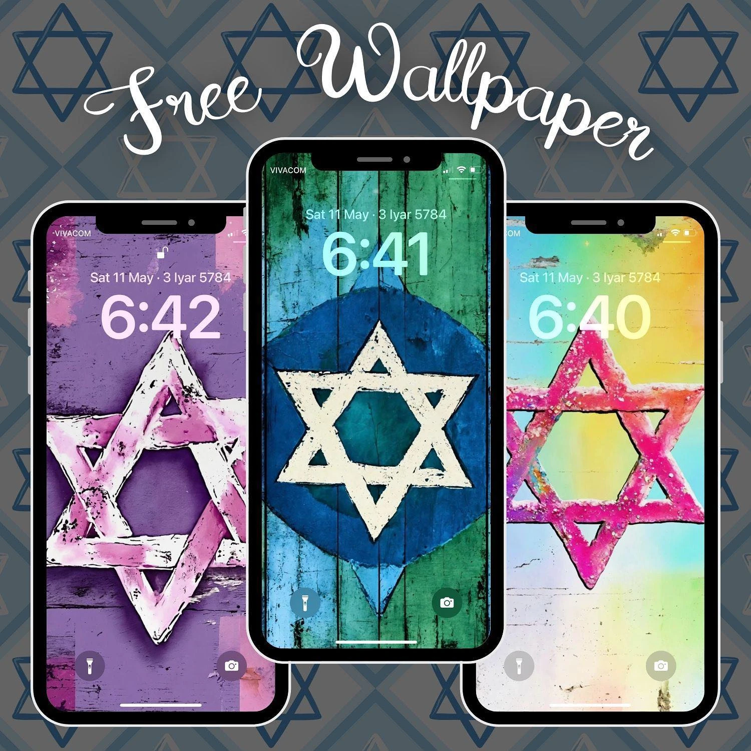 FREE phone wallpapers- now on the shop ✡️💙
A collection of 18 (#chai) phone wallpapers with Star of David - in the @bidvaro s...