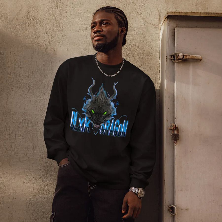blxkdragons OG Blue flame sweatshirt (front design provided by sister salice) product image (8)