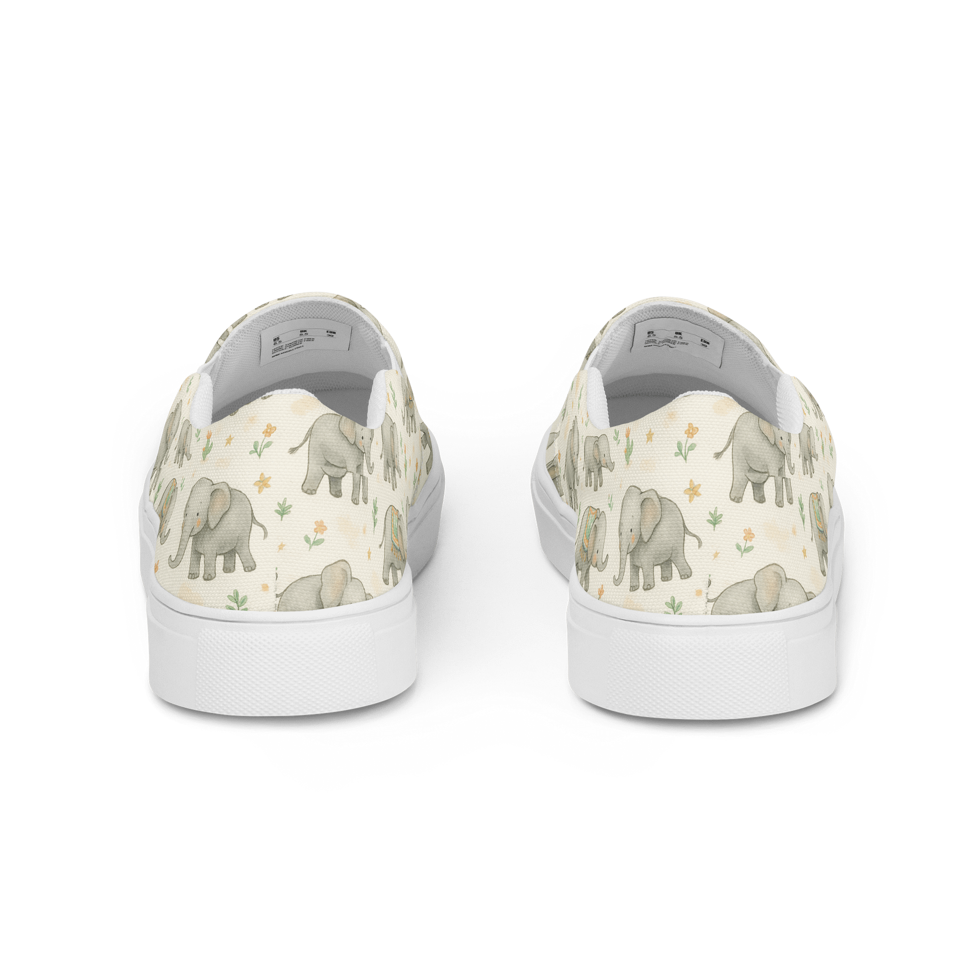 Whimsical Baby Elephant Slip-On Shoes – Cute Animal Pattern for All Ages product image (5)