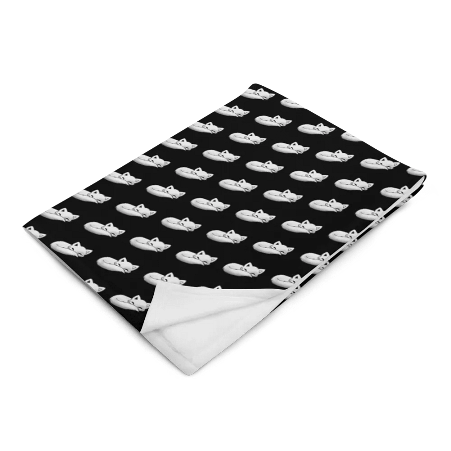 Sleepy Fox Throw Blanket with Black Background product image (4)