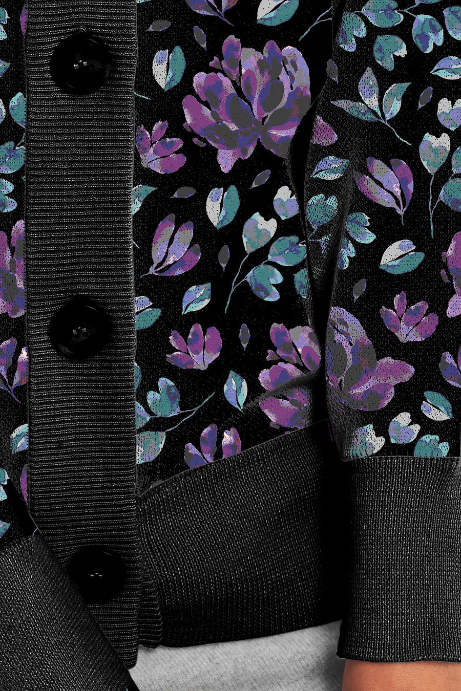 Purple Floral Cardigan Sweater product image (12)