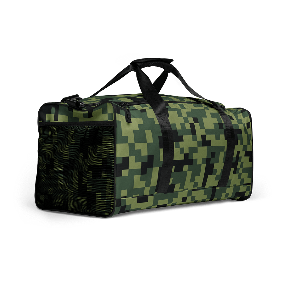 Military Green Camouflage Pixels Camo Pattern Duffle Bag product image (3)
