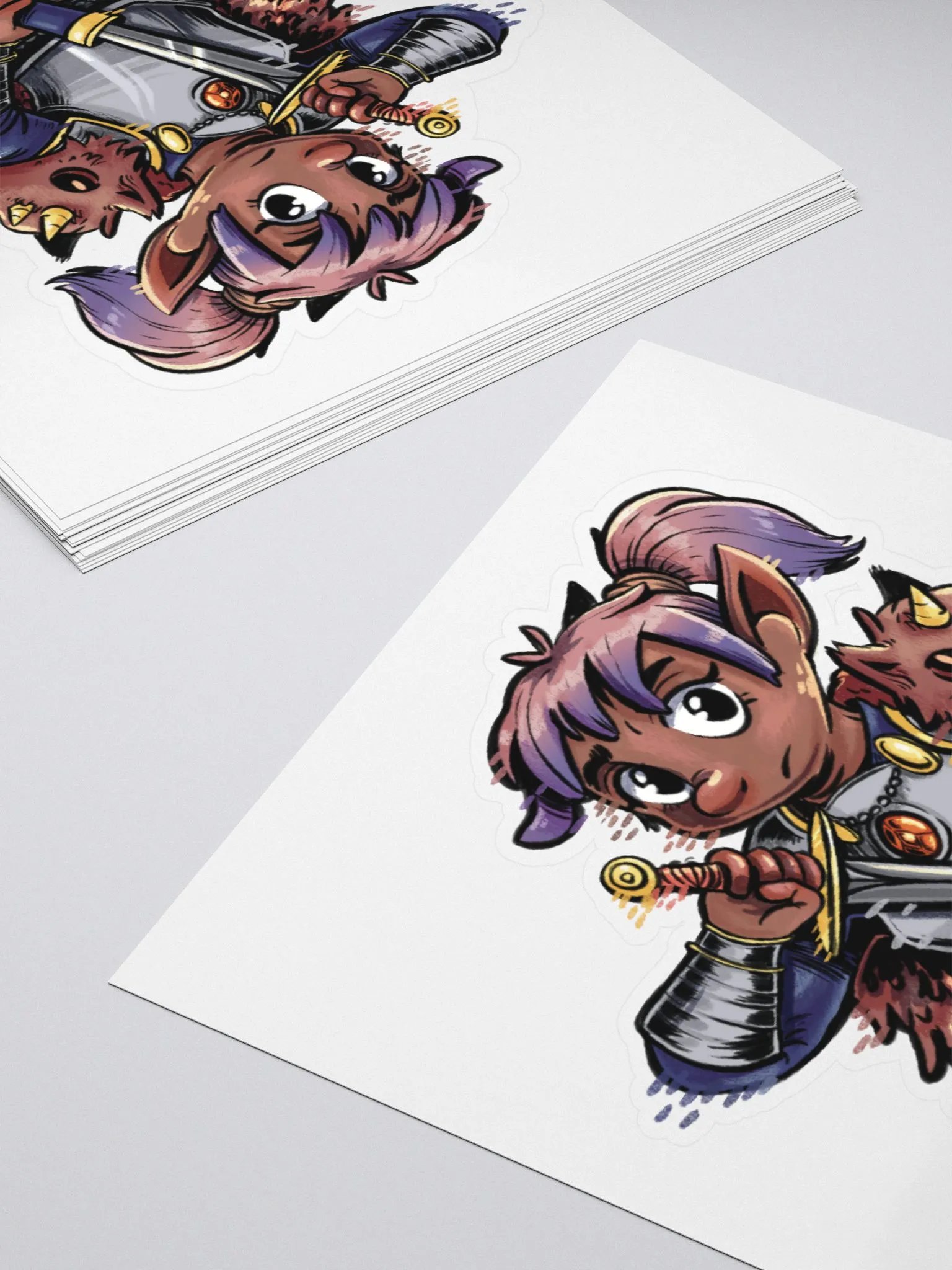 Gnome Paladin Sticker - Fantasy RPG Character Art Decal product image (4)