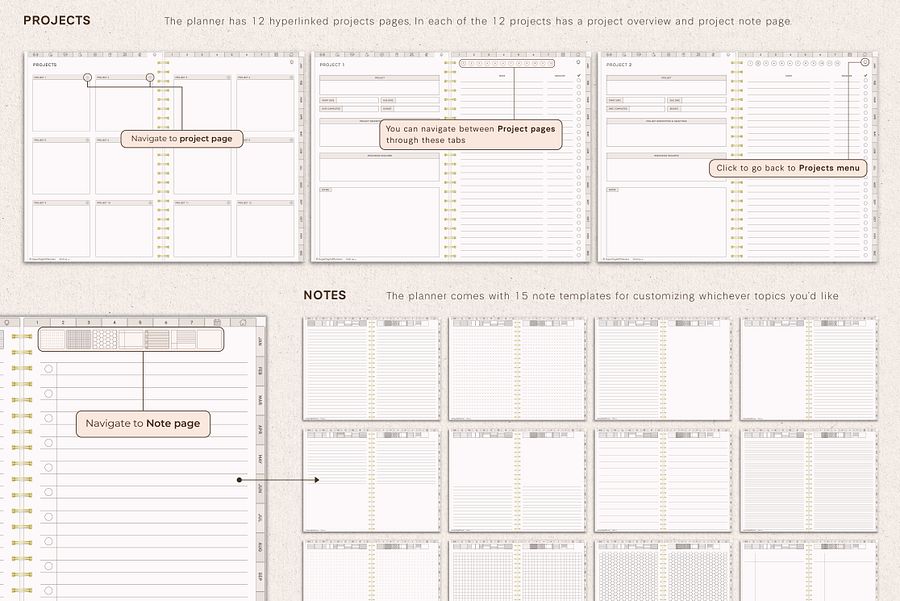 All-in-One 2025 Business Planner | Goodnotes Digital Planner | iPad Daily Journal for Weekly, Monthly, & Yearly Planning | Digital Calendar product image (5)