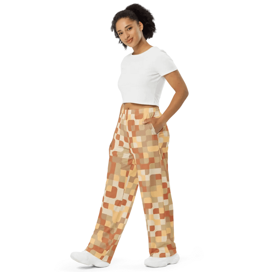 BUIII Pixelated Geometry: Warm Ember Wide-Leg Pants product image (4)
