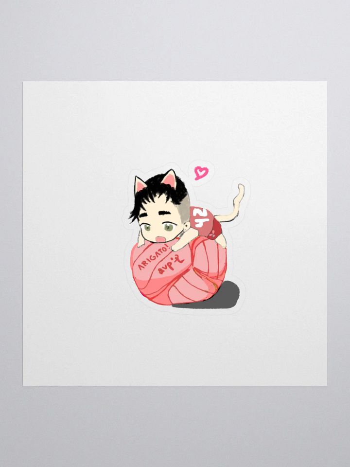 Love Arigato Neko Volleyball Sticker product image (3)