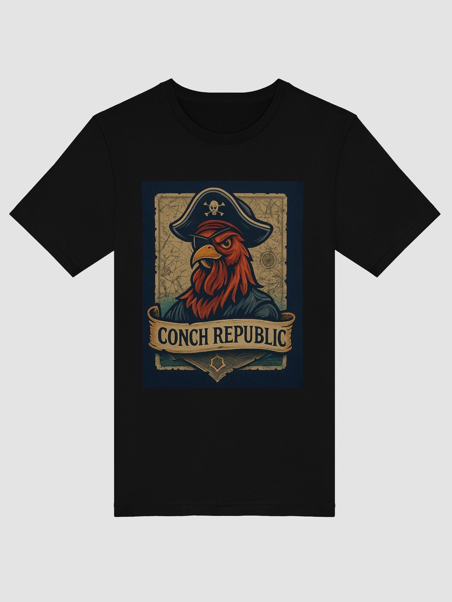 Key West Conch Republic Parrot Pirate T-shirt Unisex Ultra-Soft Black Tee product image (55)