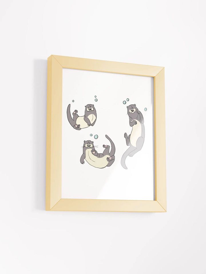 Swimming River Otters Framed Art Print product image (2)
