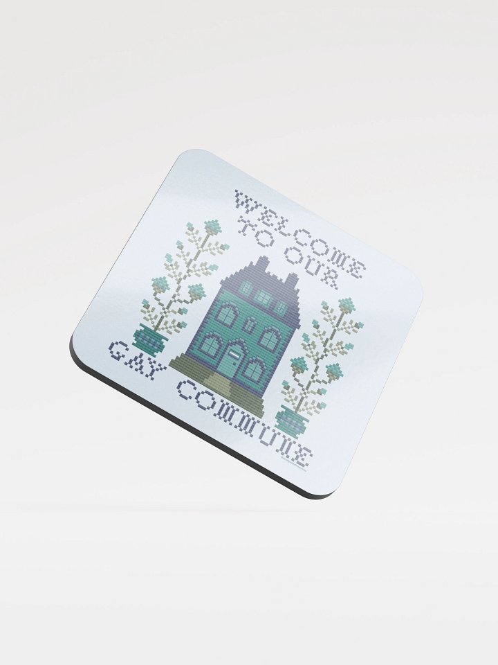 Welcome to Our Gay Commune Coaster - Gay Men Flag product image (1)