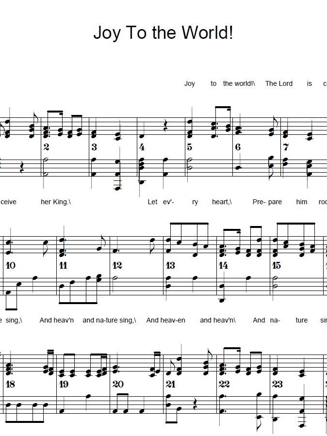Joy To the World! - Christmas - Piano sheet music product image (1)