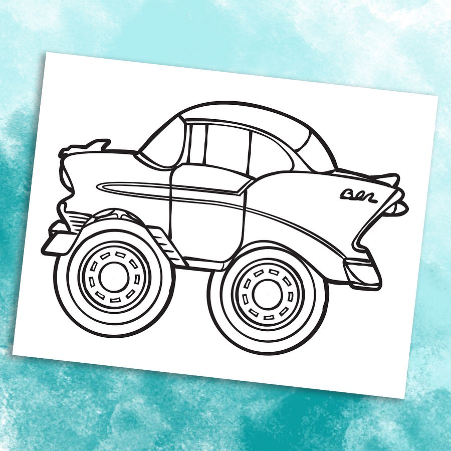 Classic Car Coloring Page product image (3)