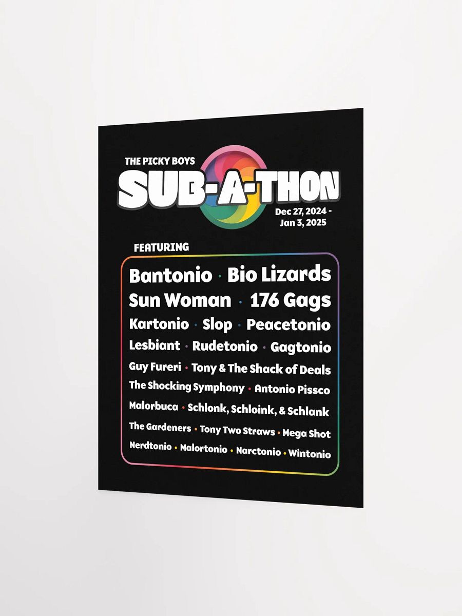 Subathon Lineup Posters (3 Sizes) product image (3)