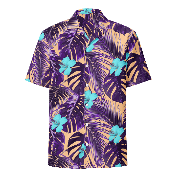 Fleurs Bleues et Passions Pourpres Hawaaian Shirt product image (1)