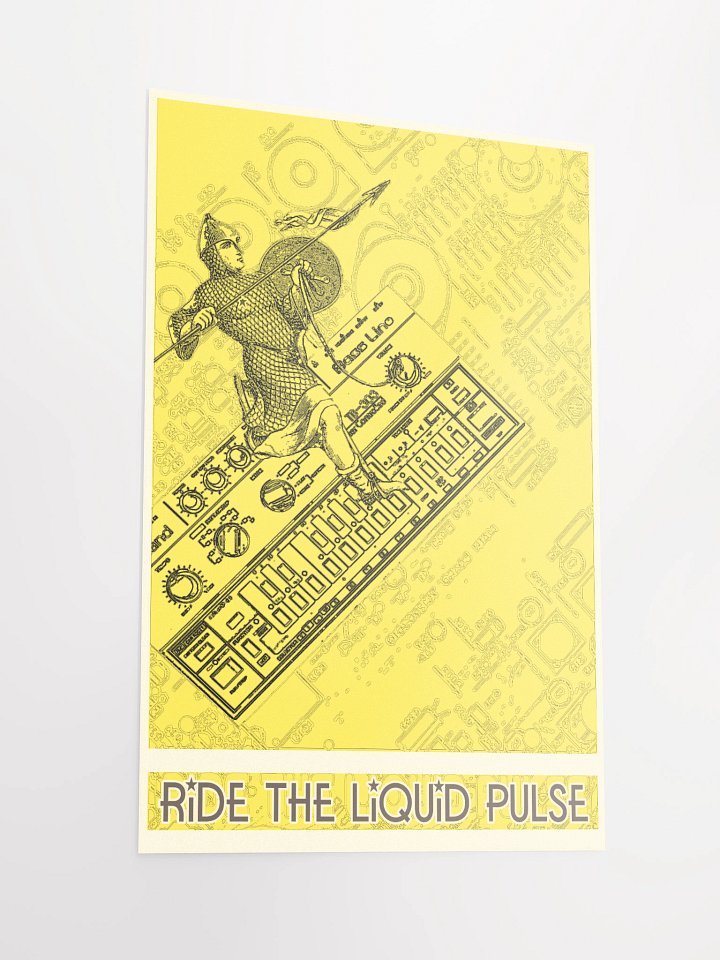 Ride the Liquid Pulse II, TB303 tribute, by Frank Fonik, Techno EDM Matte Paper Poster product image (1)