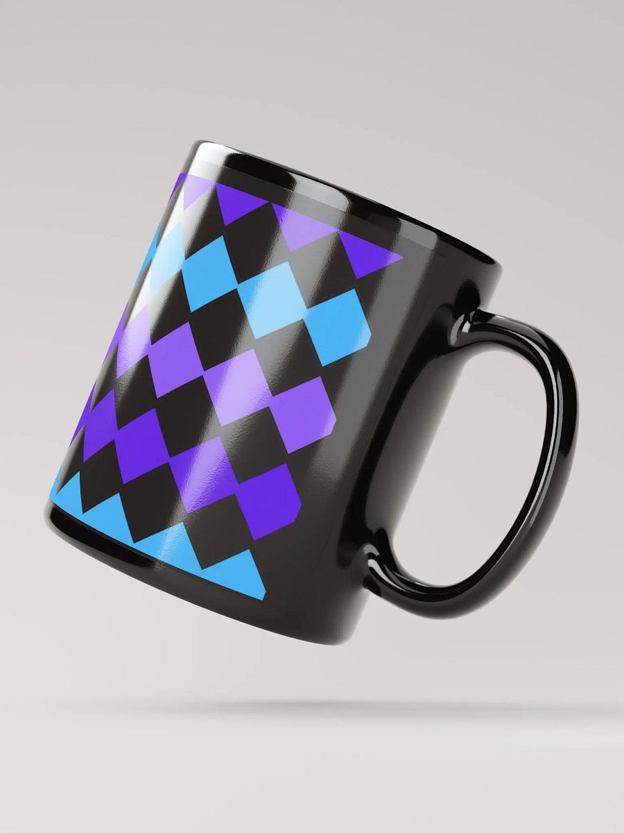 Blue And Purple Diamond Patten Black Mug product image (3)