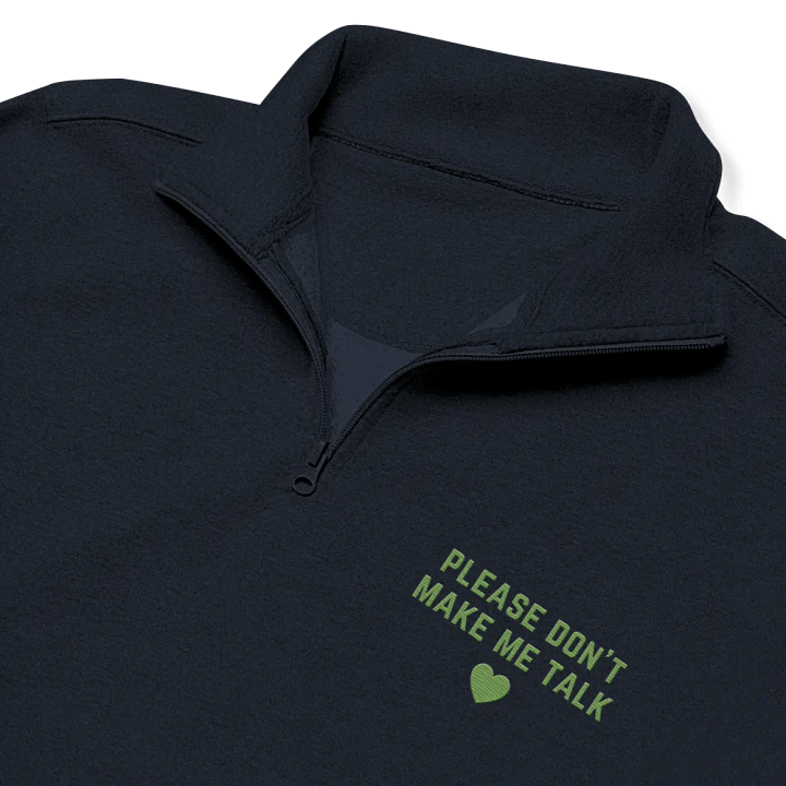 PLEASE DON'T MAKE ME TALK (lime) embroidered quarter zip product image (11)