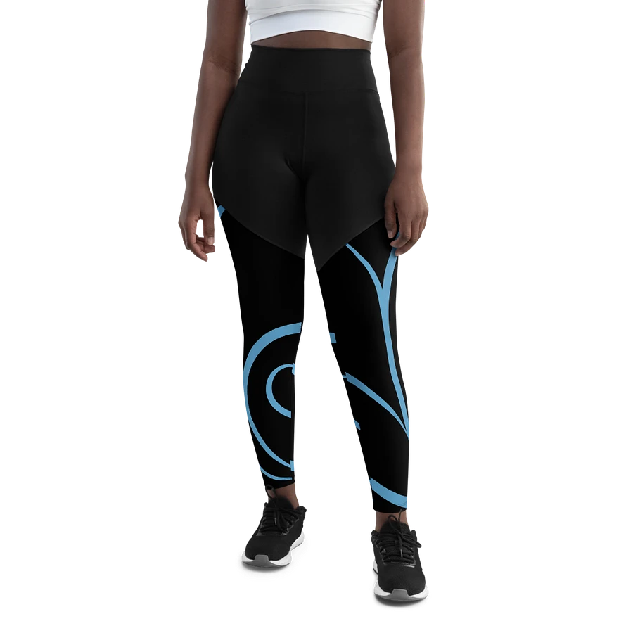 Flowing Blue Flourish All-Over Print Sports Leggings product image (38)