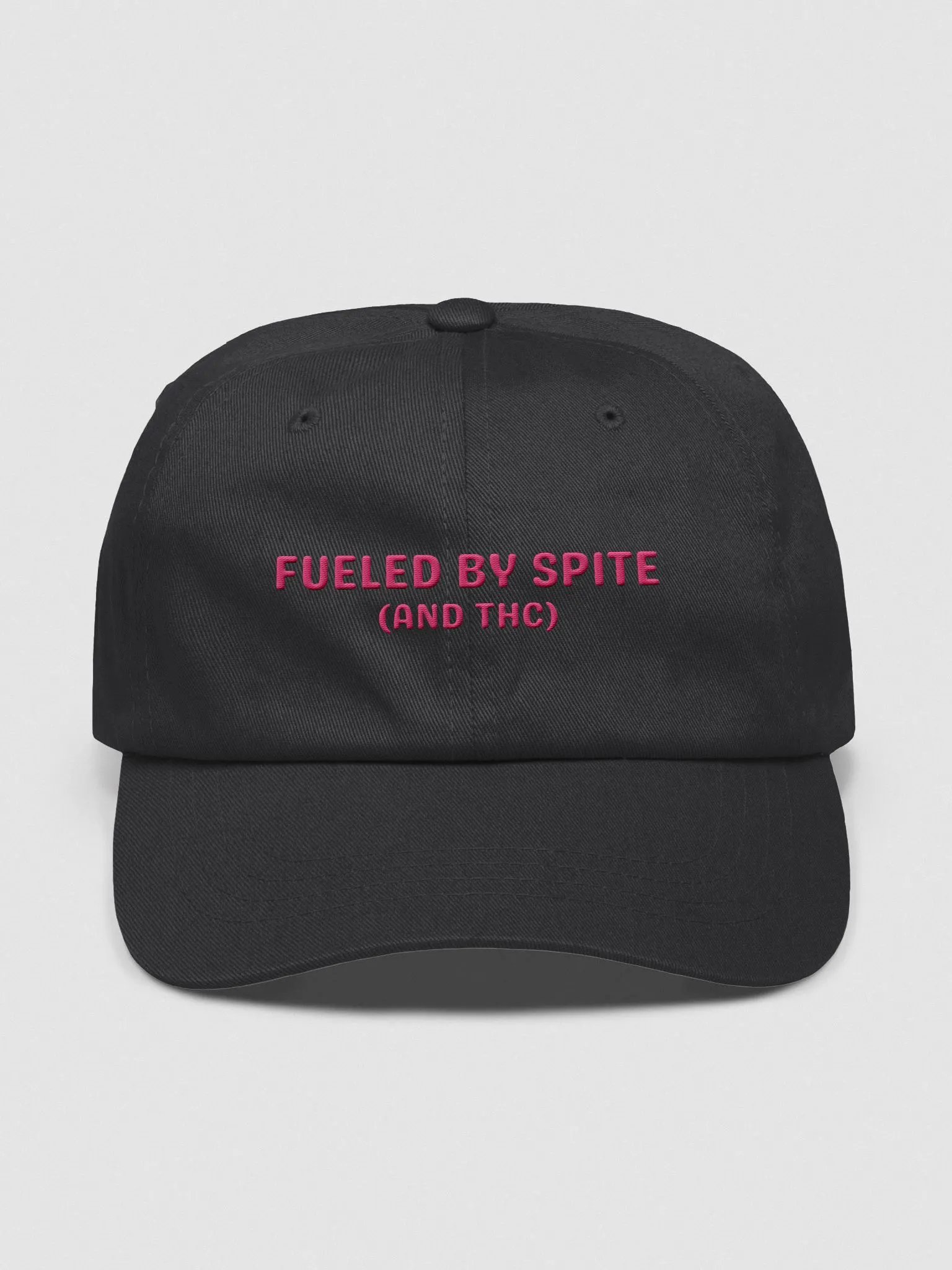 FUELED BY SPITE (pink thread) embroidered classic dad hat product image (6)