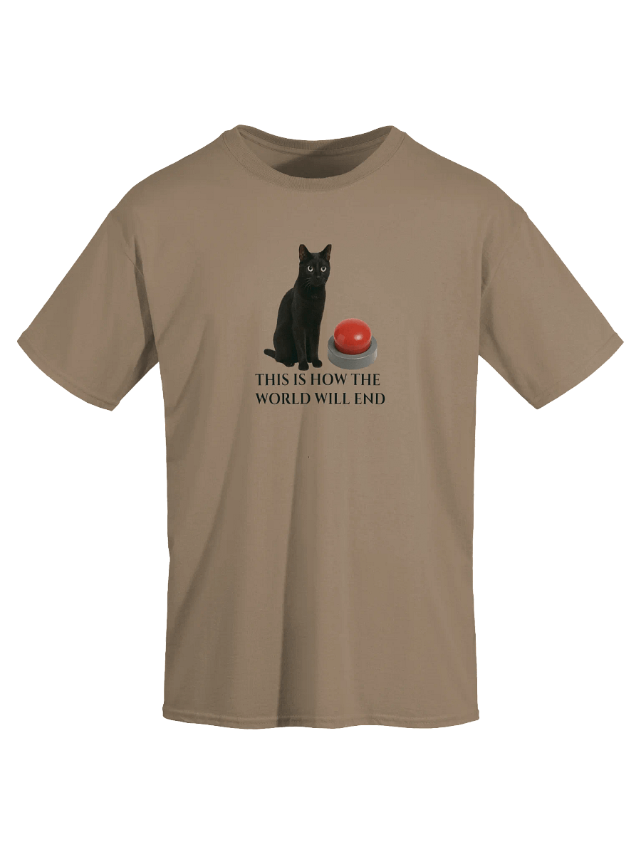 Apocalyptic Cat and Red Button T-Shirt product image (41)