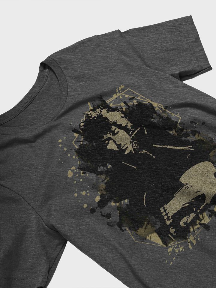 Bob Dylan guitar playing T-Shirt. Black and gold sand art. product image (2)